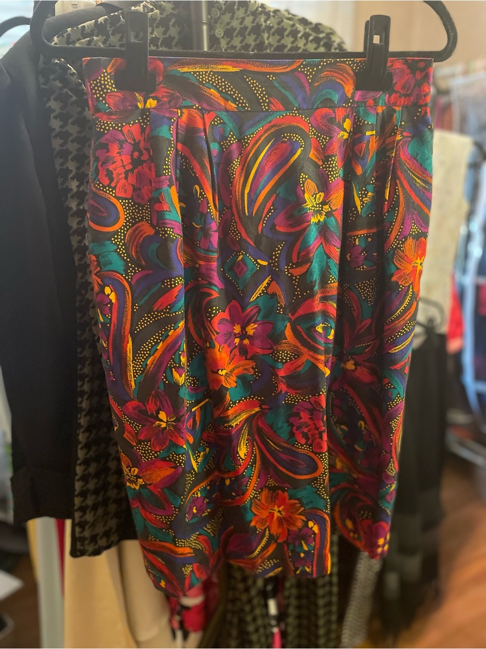 Norton McNaughton Vibrant Floral Pencil Skirt in Teal, Purple, Pink, Orange